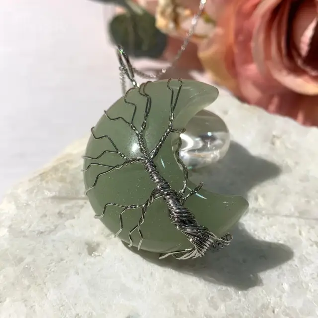 Tree of Life With Moon Gemstone Necklace